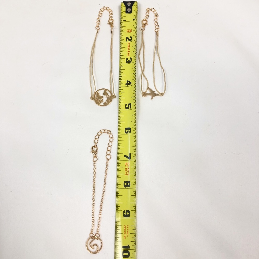 NEW wave earth airplane gold fashion bracelet - Picture 2 of 4